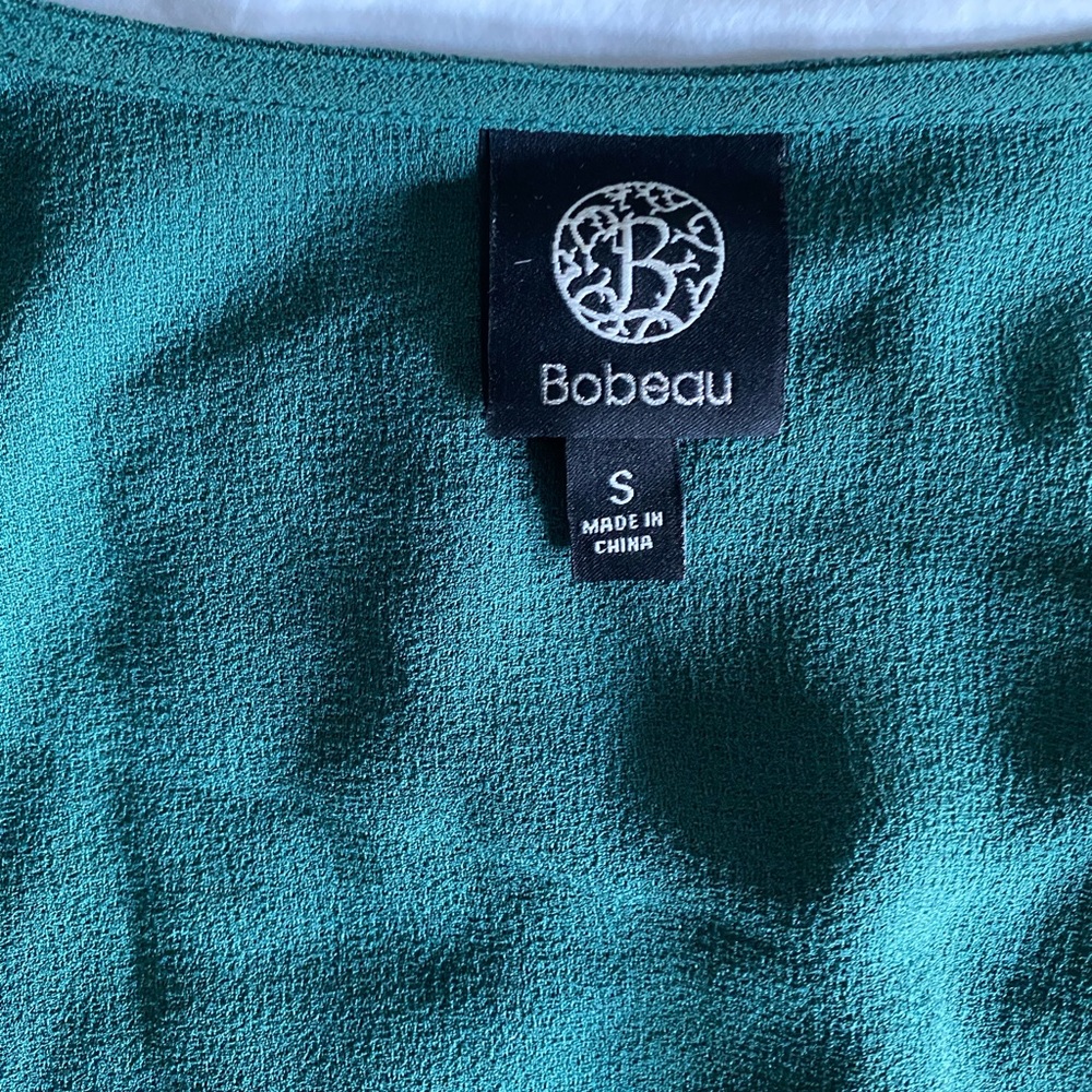 Bobeau Wrap Dress | Teal/Emerald Green | Size S - Picture 4 of 7
